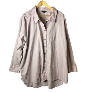 Women's Light Pinkish Tan Button-Up Tunic Shirt - Casual Collared Top